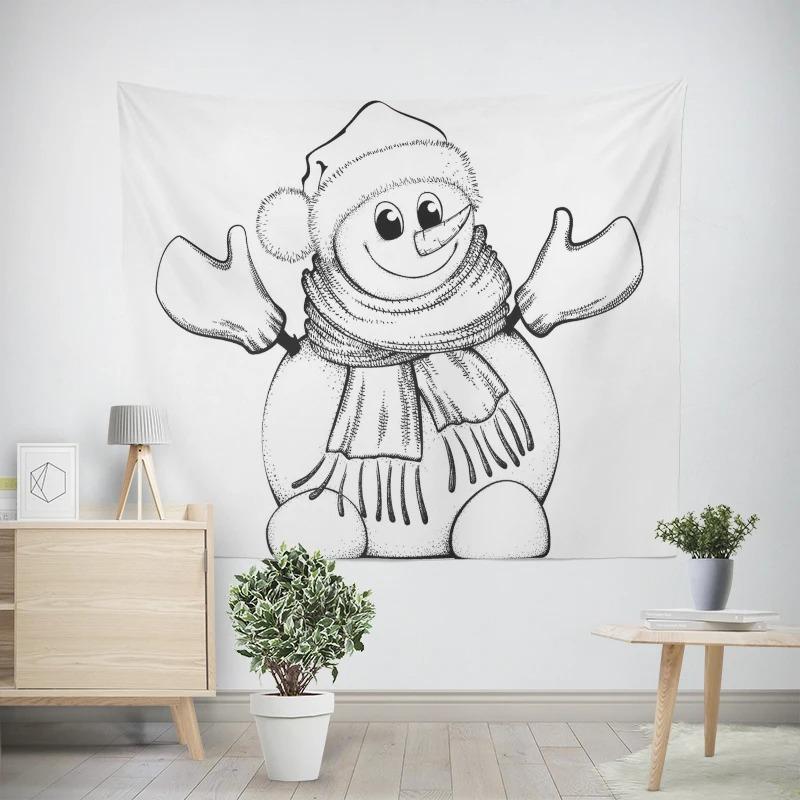 Christmas New Year Pattern Living Room Bedroom Decorative Tapestry