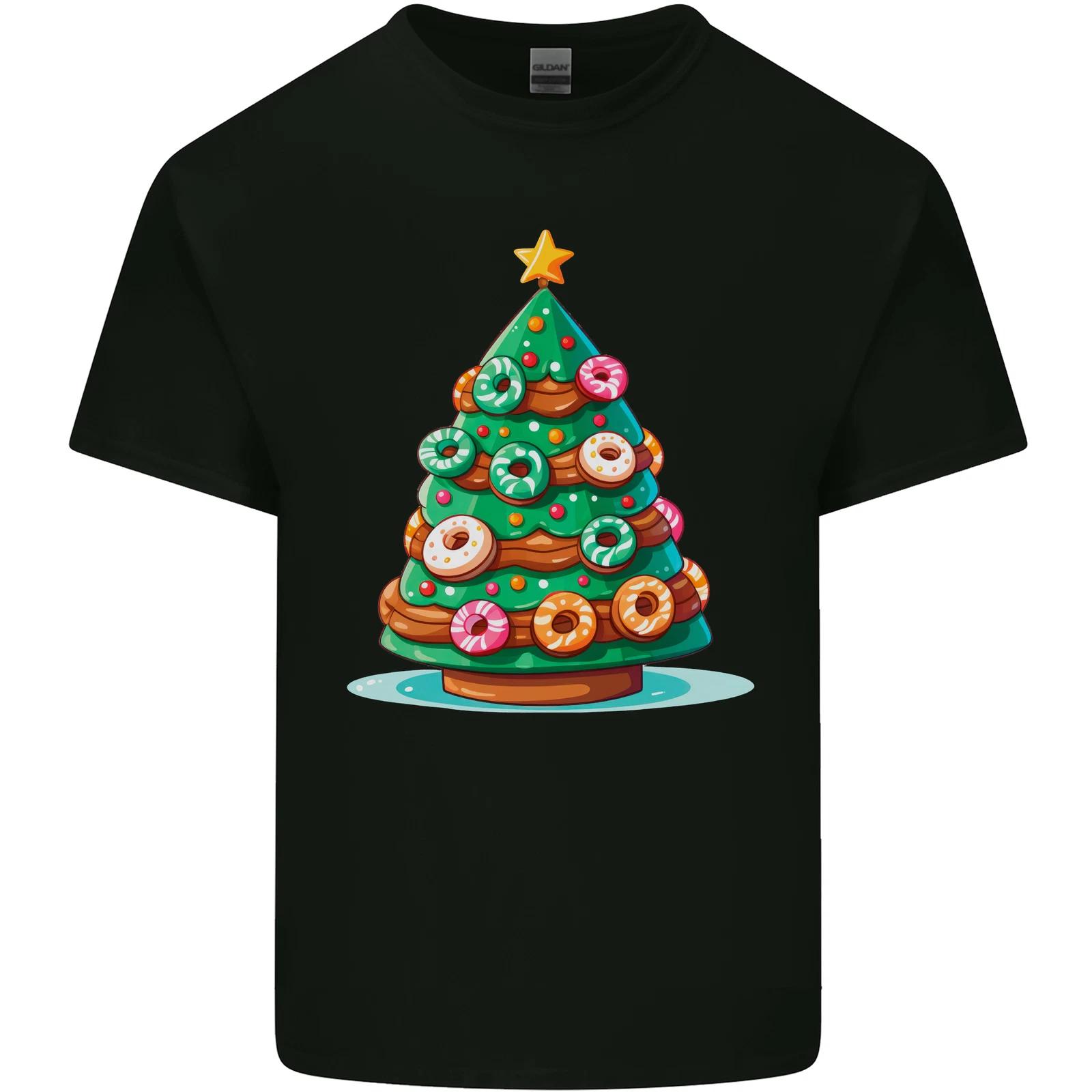 Donut Christmas Tree Funny Xmas Food Kids T-Shirt Childrens S