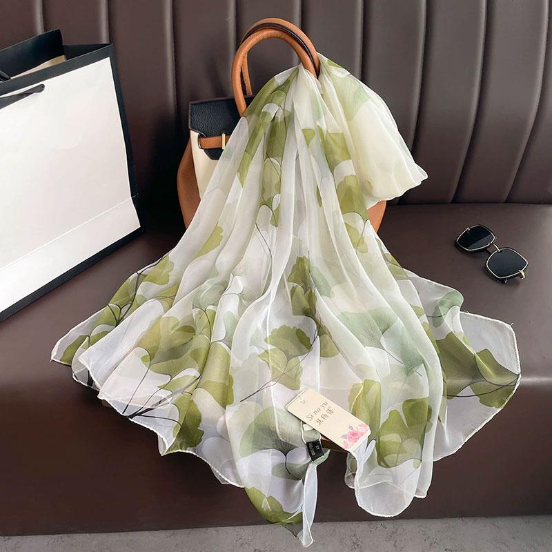 New Beach Stoles Sunscreen Wraps Shawls Silk Scarf Spring Foulard Female Hijab Scarves Wraps for Women Hijab Headband Bandana