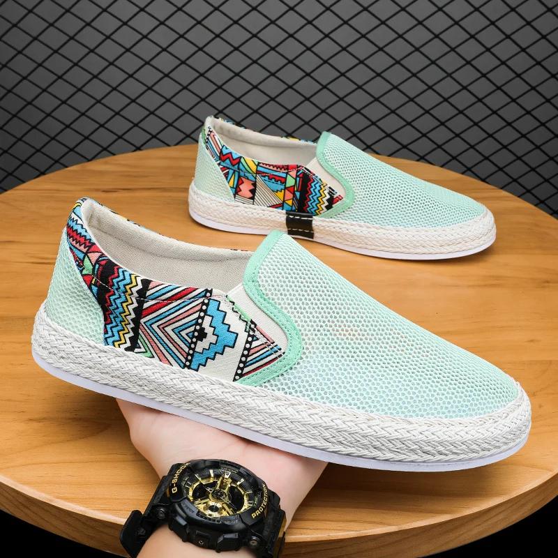 

Men Casual Shoes Breathable Vulacnized Shoes Loafers Sneakers Outdoor Comfort Slip on Flat Canvas Shoe Adult Moccasins Zapatos 39
