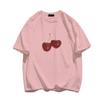 2024 Beautiful Cherry Print Summer T-Shirt Streetwear Gothic Harajuku Letter Graphic TShirt Vintage Crop Top Women's Y2K Clothes