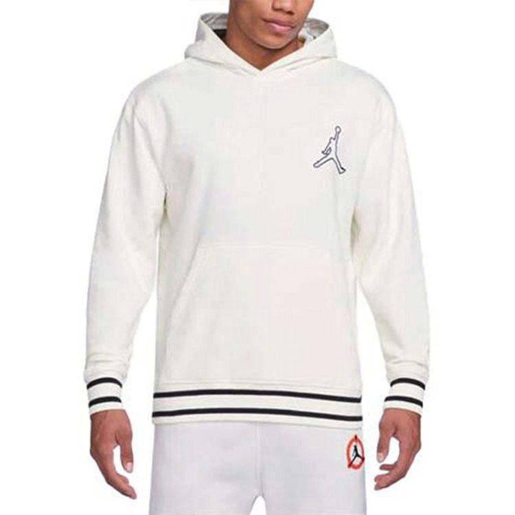 Air Jordan Jumpman Fleece Hoodie 'White Black' Men's FD7403-133