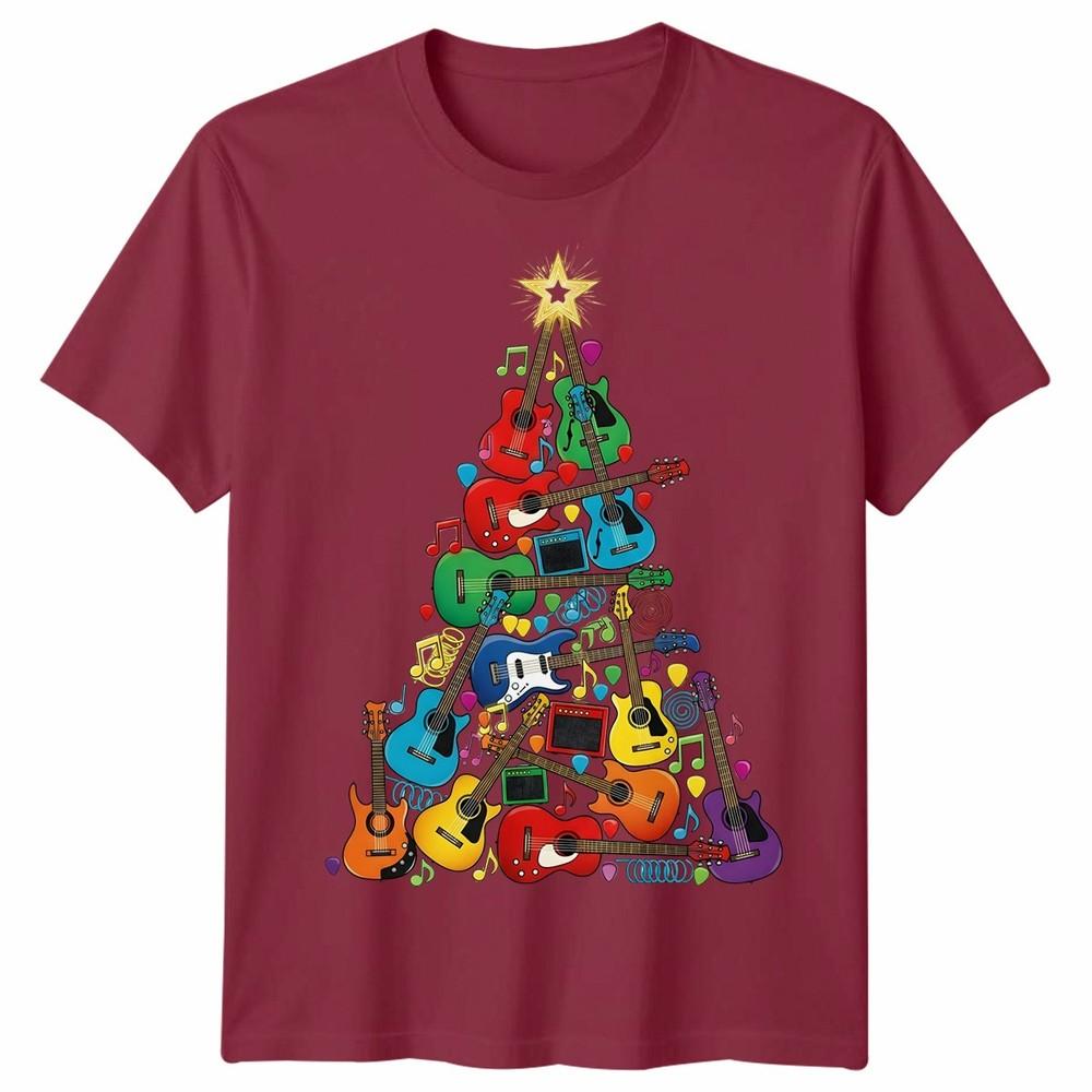Guitar Christmas Tree Holidays Unisexs TShirt Unisexs Tee Graphic Unisex Music
