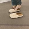 French Niche Hand-woven Hollow Breathable Bag Head Half Slippers Women's Summer Wear Roman Style Thick-soled Boken Shoes