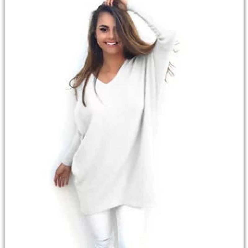 Sweet Girly Vneck Pullover Long Sleeve Top Womens Slim Fit Polyester Autumn Casual