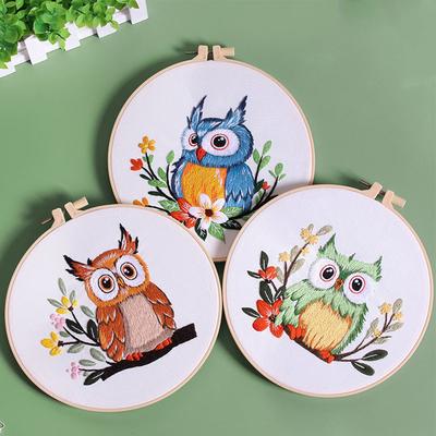 Embroidery Kit Owl Pattern Embroidery For Starter Embroidery DIY Kit With Full Tools Materials Instructions For Beginners