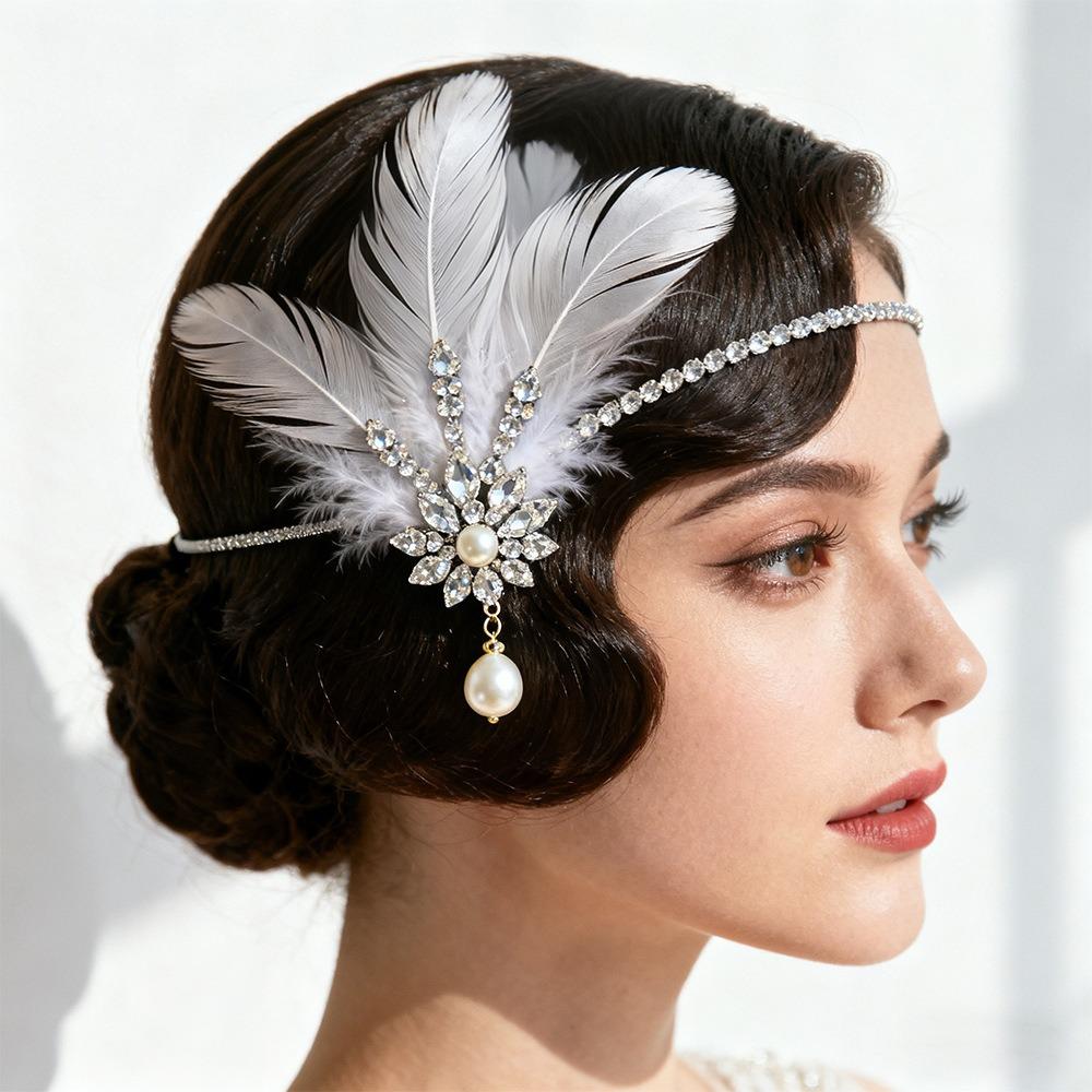 Vestido de Cosplay Vintage Tocado Fascinator Diadema de Mascarada Tocado de Novia