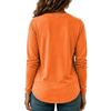 Top Blusa da Donna Casual a Maniche Lunghe con Bottoni Colorato