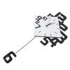 Large Wall Clock Silent Pendulum Battery Operated Non Ticking for Living Room Bedroom Office Home Decorative Wall Clock Square White Wood