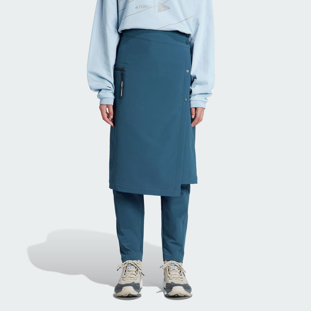 adidas Terrex X And Wander Collaboration FW23 Solid Color Two-Piece Outdoor Sports Long Pants Unisex Bottoms Blue IB4819