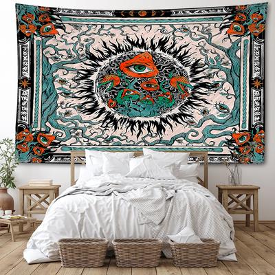 Fantasy Mandala Tapestry Wall Hanging Flowers And Plants Mysterious Eyes Bohemian Witchcraft Bedroom Home Decor
