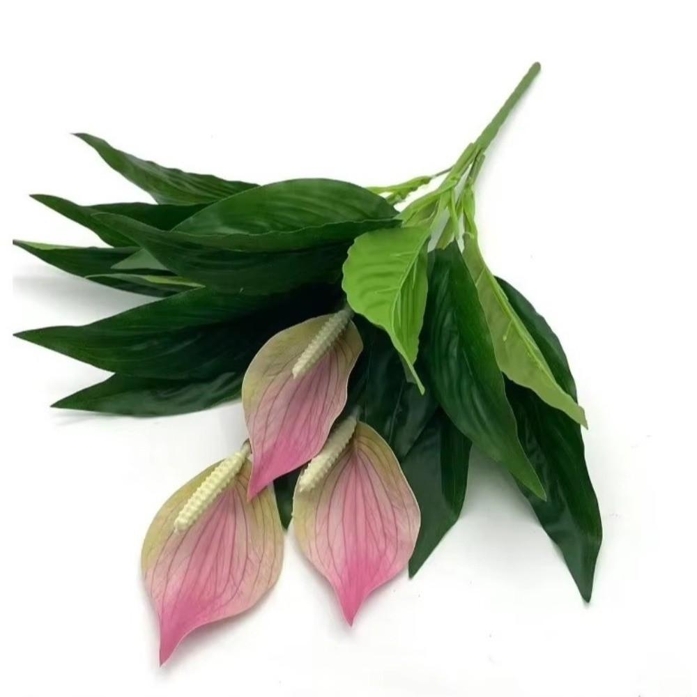 Green Plants Artificial Green Plants Tree Branch Fake Flowers Real Touch Palm Tree Leaves Desktop