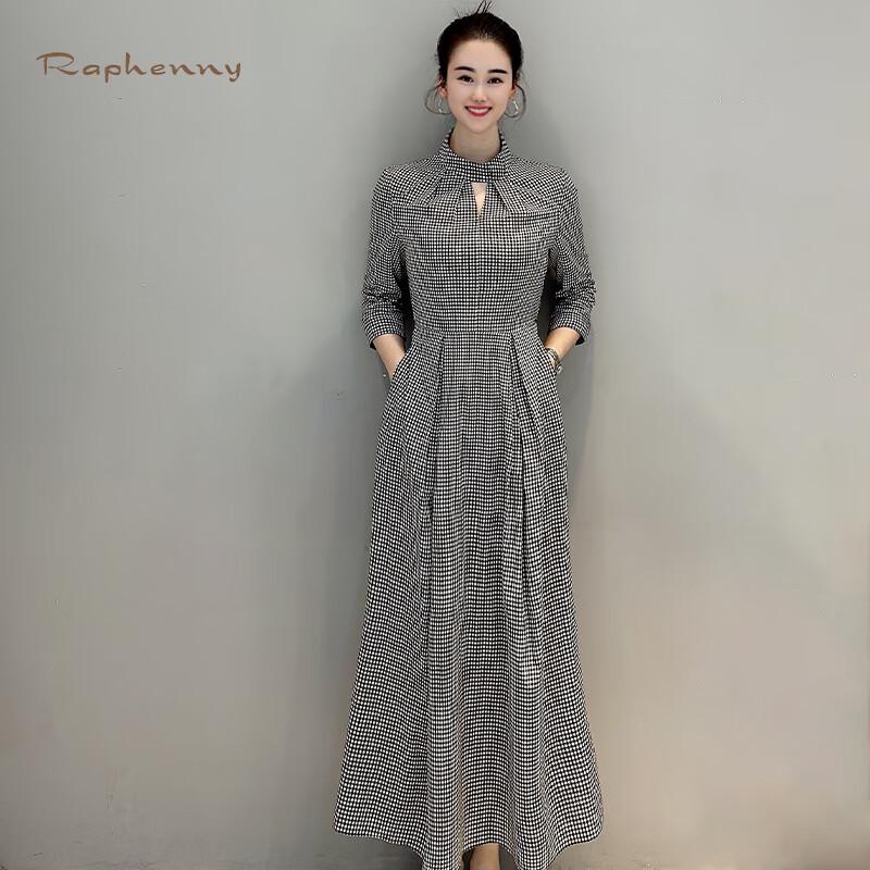 

Raphenny Women s Classic Plaid 3/4 Sleeve Maxi Dress 2XL