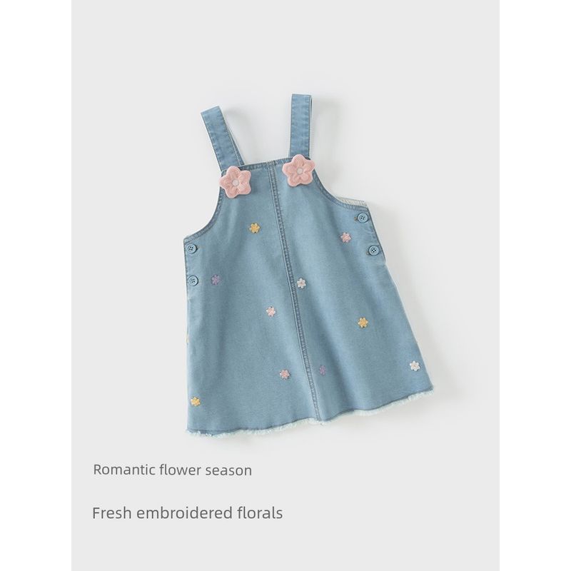 David Bella Kidsren's Denim Suspender Skirt 2026 Spring New Style Sweet Skirt Dress for Girls and Babies Kidsren's Clothing