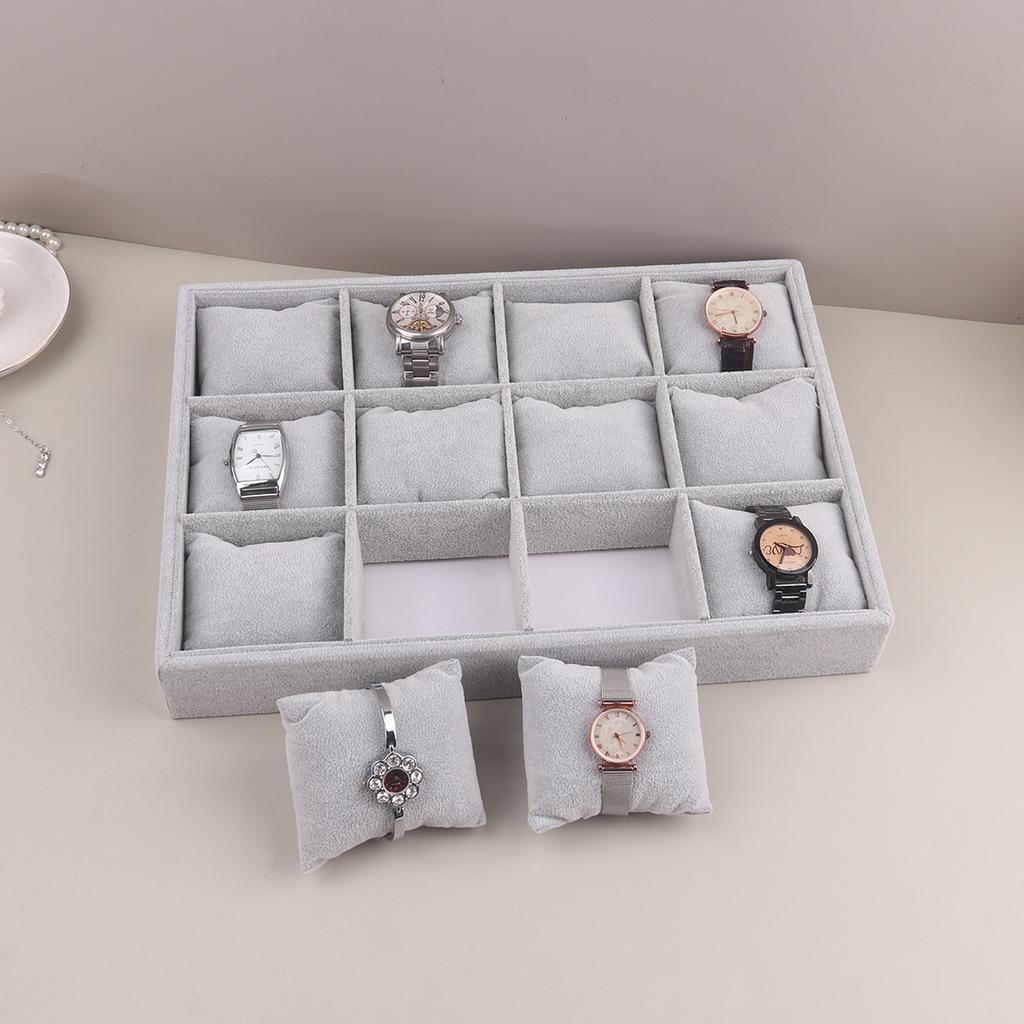 High Quality Luxury Velvet Jewelry Display Bracelet Watch Organizer Tray Bangle With Pillow Cushion
