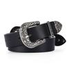 Wide Carved Buckle Belt American Style PU Vintage Waistband  Clothing Accessories