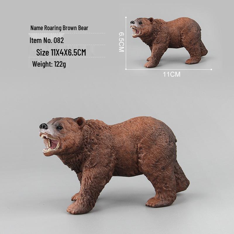 Realistic Wild Bear Toy Set: Big Brown Bear Model