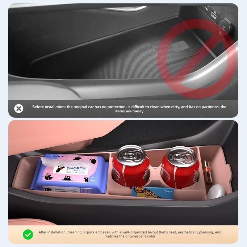For BYD Dolphin Mini / Dolphin Surf 2025 2026 Silicone Storage Box Car Central Lower Layer Tray Stowing Tidying Accessories