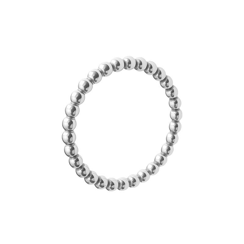 Star Trails Round Bead Ring: Trendy Cool Style for Women's Index Finger