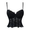 Weißes Netz-Spitzen-Doppelträger-Formbody mit Cups für Damen zur Bauchkontrolle