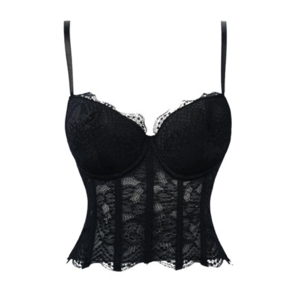 Weißes Netz-Spitzen-Doppelträger-Formbody mit Cups für Damen zur Bauchkontrolle