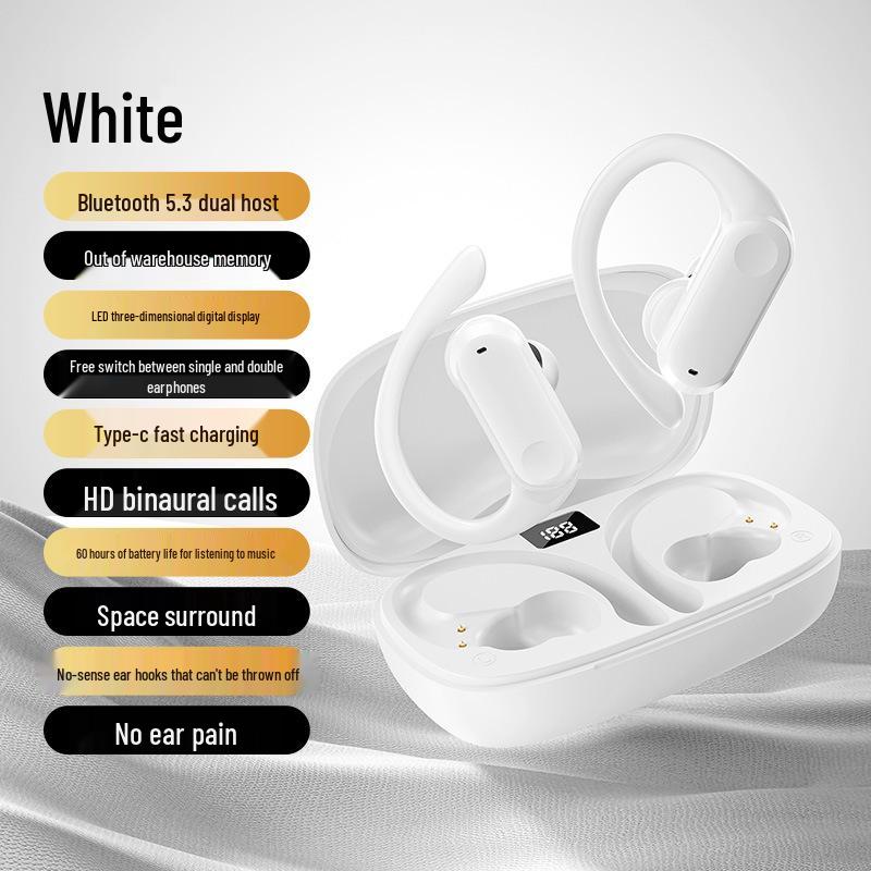 A520 TWS Ear-Hook Bluetooth Wireless Dual-Ear Sports Headset - Long Battery Life, Non-In-Ear Design