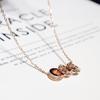 Korean Style Three-Layer Diamond Short Necklace - Fashionable Girls' Gold Plated Titanium Steel Jewelry