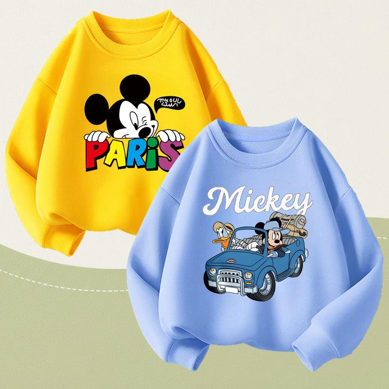 Autumn Boys New Long Sleeve Tops Cartoon Printed Children's O Neck Hoodies Kids Casual Sweatshirts Breathable Sport Clothes