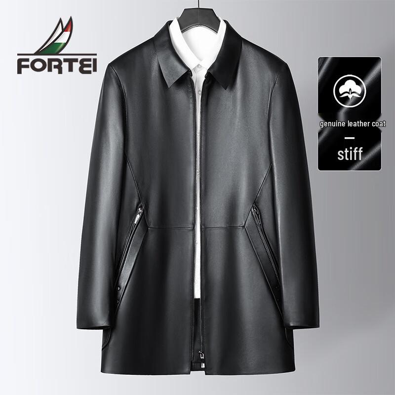 

Futing Мужская кожаная куртка средней длины с лацканами из натуральной овчины M (170/88A)