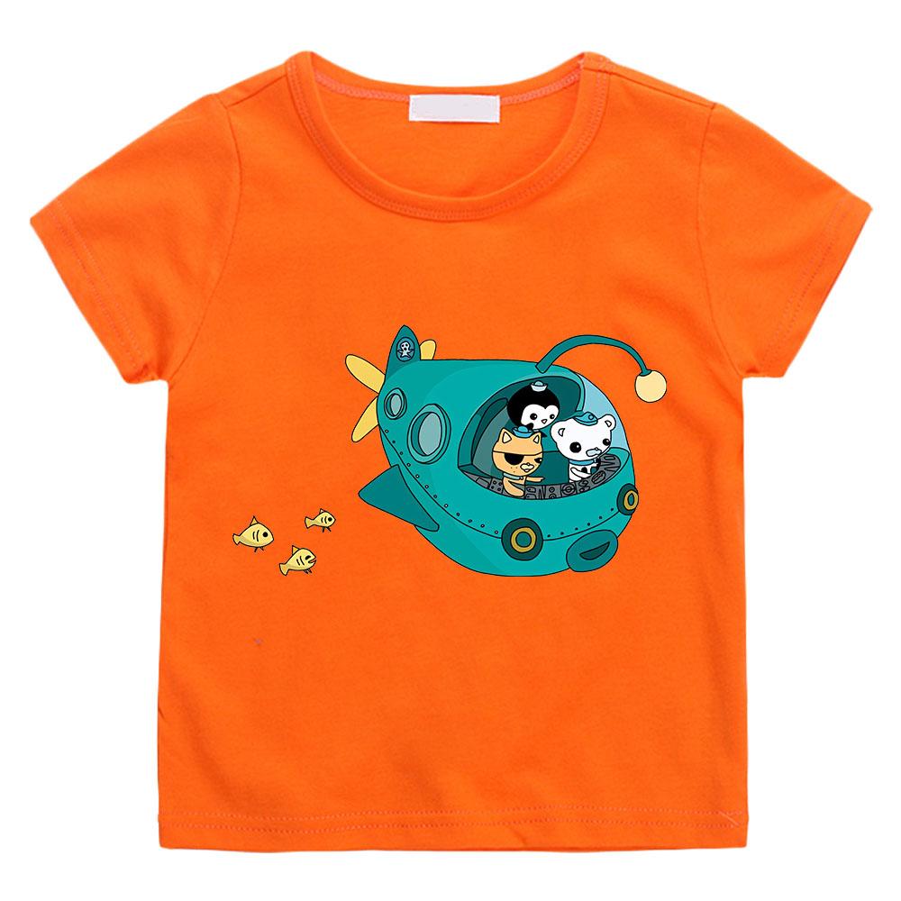 The Octonauts Cartoon Print Anime T-shirt Pure Cotton Cute Funko Tee-shirt Children Camisetas Clothes Tees Top Comic Versatile