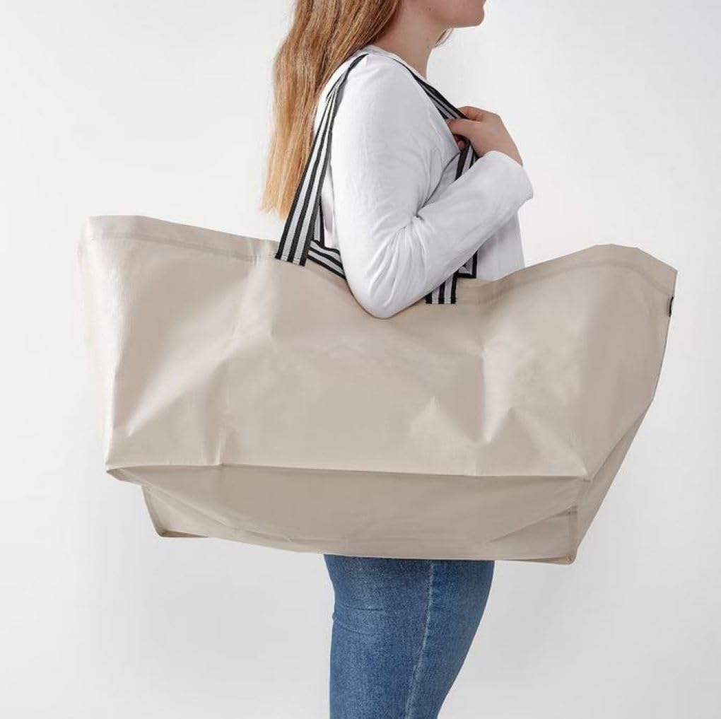 Large Light Beige Carry Bag 57x37x39 cm, 71L Capacity