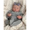 NPK 49CM Levi Neugeborenen Baby Puppe Reborn Schlafend Weiches Silikon Flexibel 3D Hautfarbe mit Sichtbaren Adern Handbemalte Haare Puppe