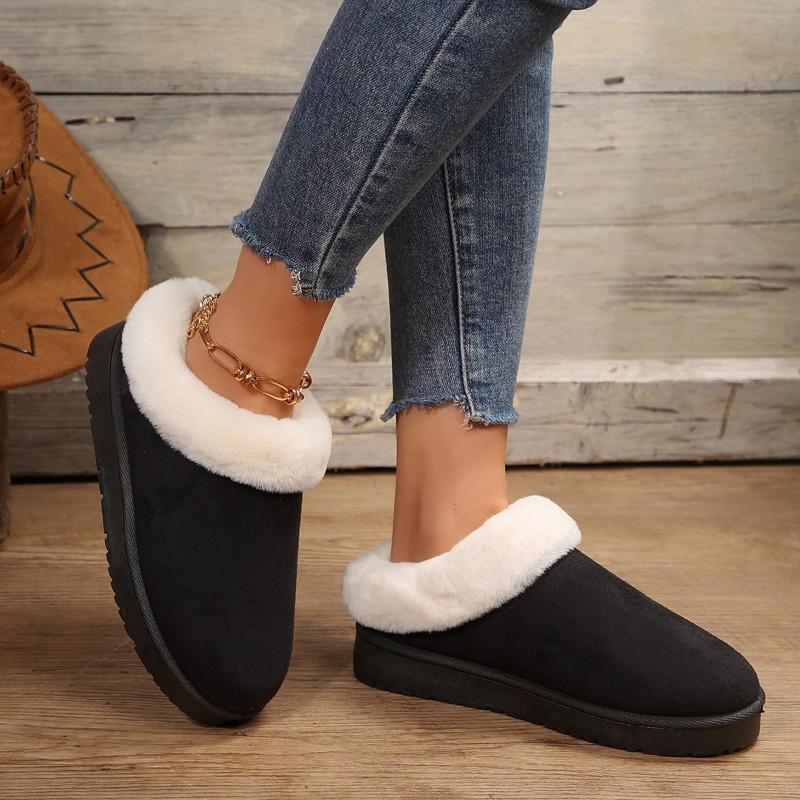 Fashion 2024 Fashionable Winter Cotton Slippers for Women New Thickened Warm Boots Outdoor Non-slip Household Cotton Shoes