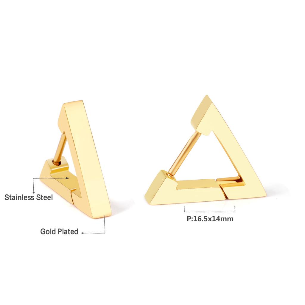 Plain Ring Ear Buckle Heart Geometric Metal Star Earrings Oval Earrings Stainless Steel Earrings