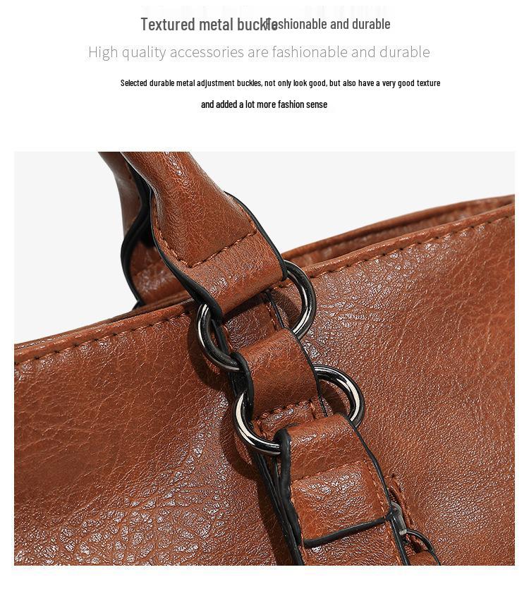 Retro Women's Commuting Tote: High-End, Large Capacity, Crossbody, Fashionable One-Shoulder Bag