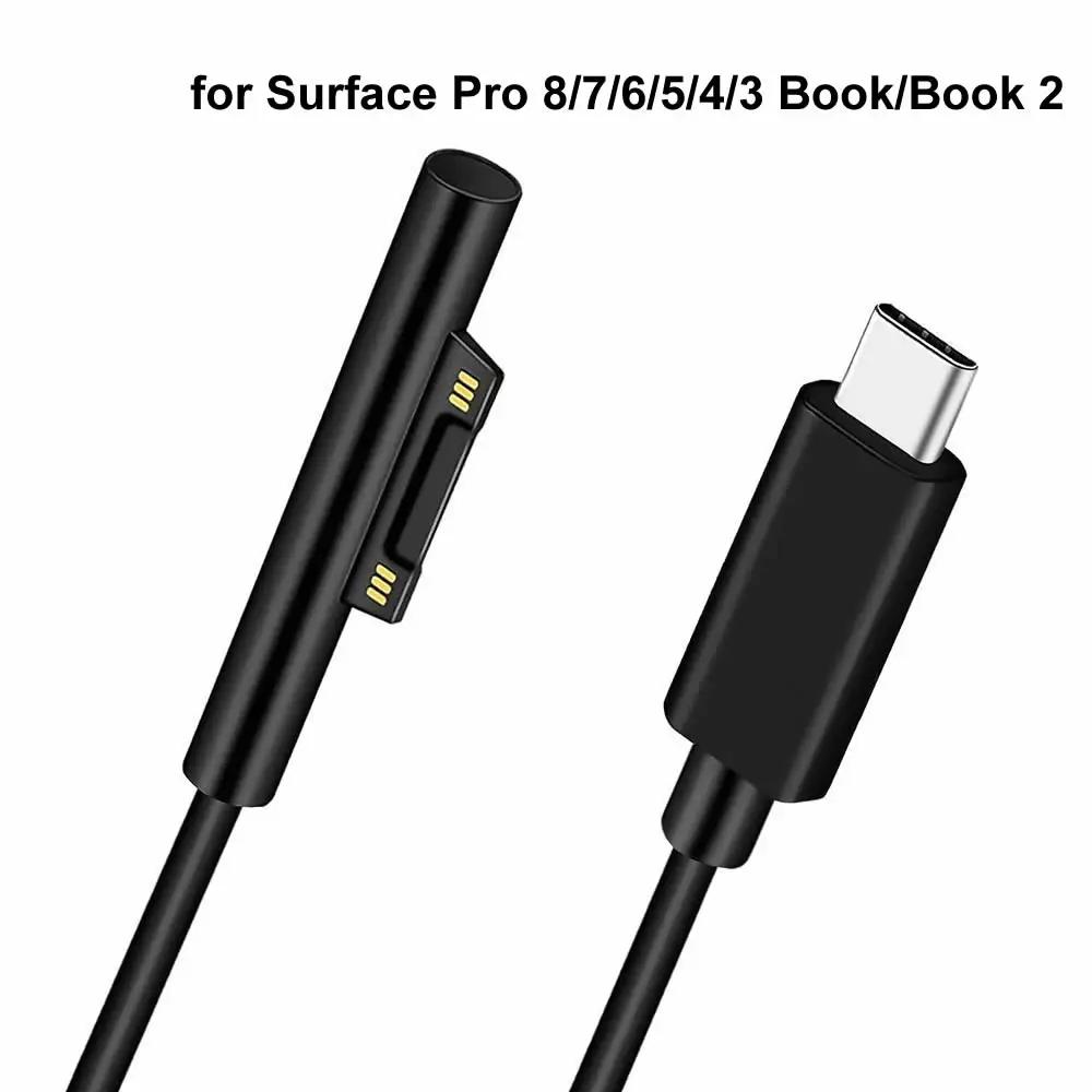 

15V 3A Type C Power Supply Charger Adapter USB C PD Charging Cable for Microsoft Surface Pro 8 7 6 5 4 3 Laptop Book 3 2 1 GO 1.5m
