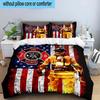 Firefighter's American Pride 3pcs Bedding,Including 1pc Duvet Cover And 2pcs Pillowcases Perfect for Christmas,Ideal for Bedroom, Dormitory