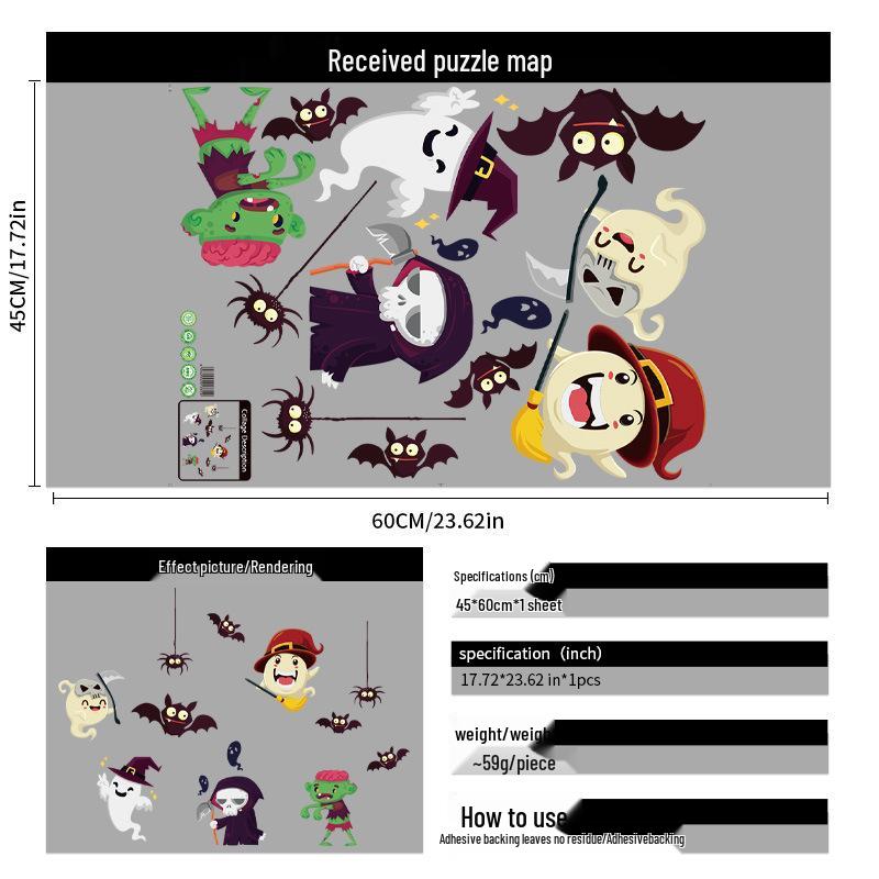 2025 Halloween Pumpkin & Witch Static Cling Wall & Window Stickers