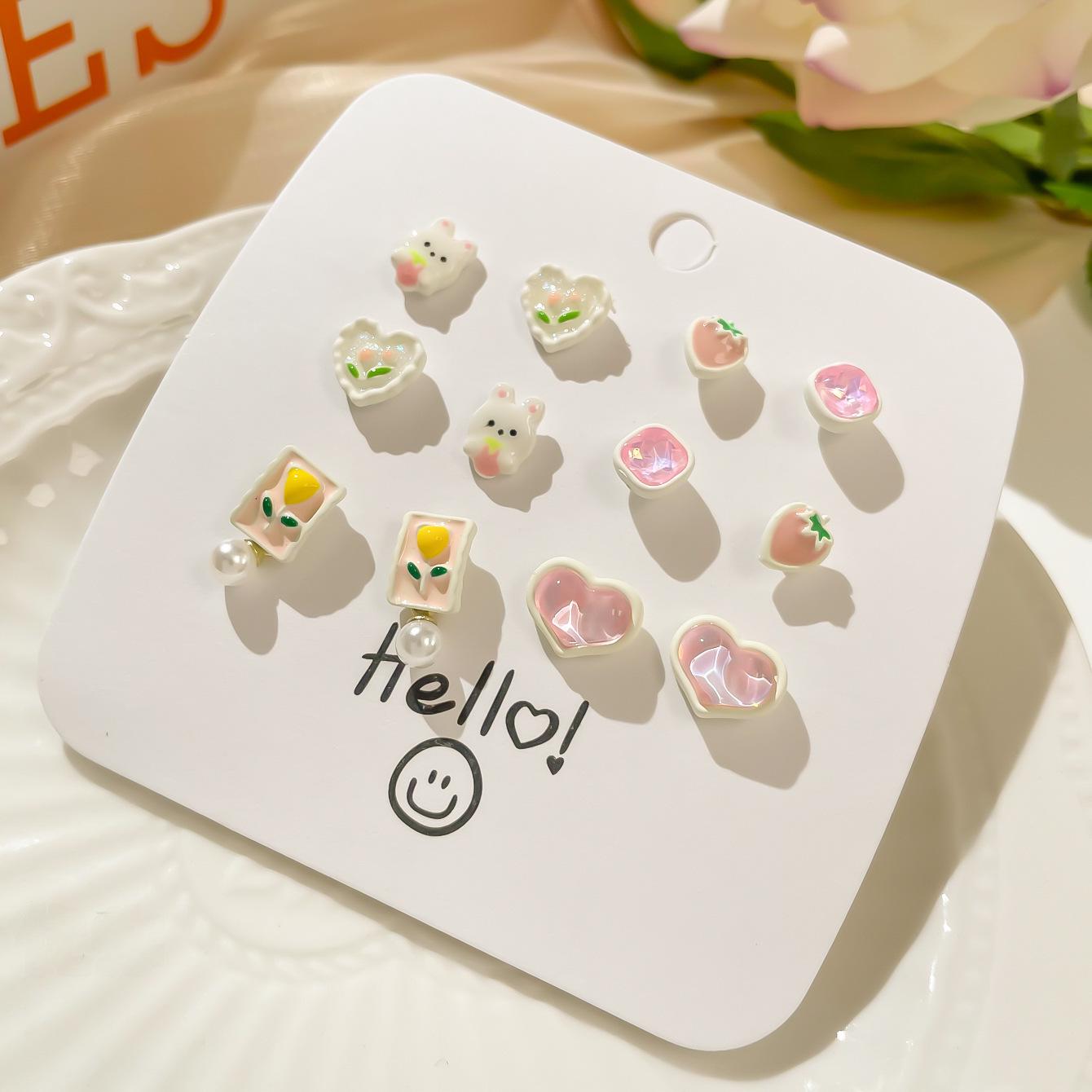 

«Свежие и милые мультяшные серьги»: Серебро 925 пробы для девочек - Новые цвета осени/зимы