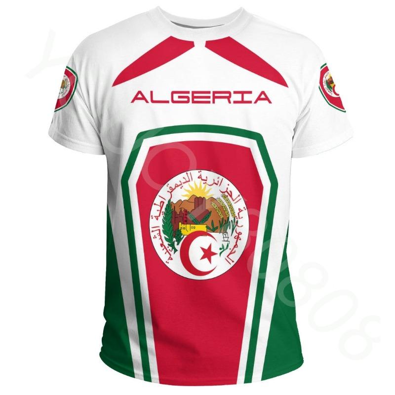 

2023 New African Region Men s T-Shirt Summer Short Sleeve Round Neck Printed Clothing - Algeria Formula 1 T-Shirts S