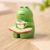 Coffee Frog with Rocking Chair Resin Figurine Miniature Desk Decors Ornament For Home Office Garden Landscape Decoration
