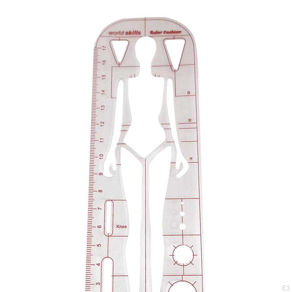 Template Ruler Sewing Humanoid Patterns Design Clear Fashion Illustration Rulers for