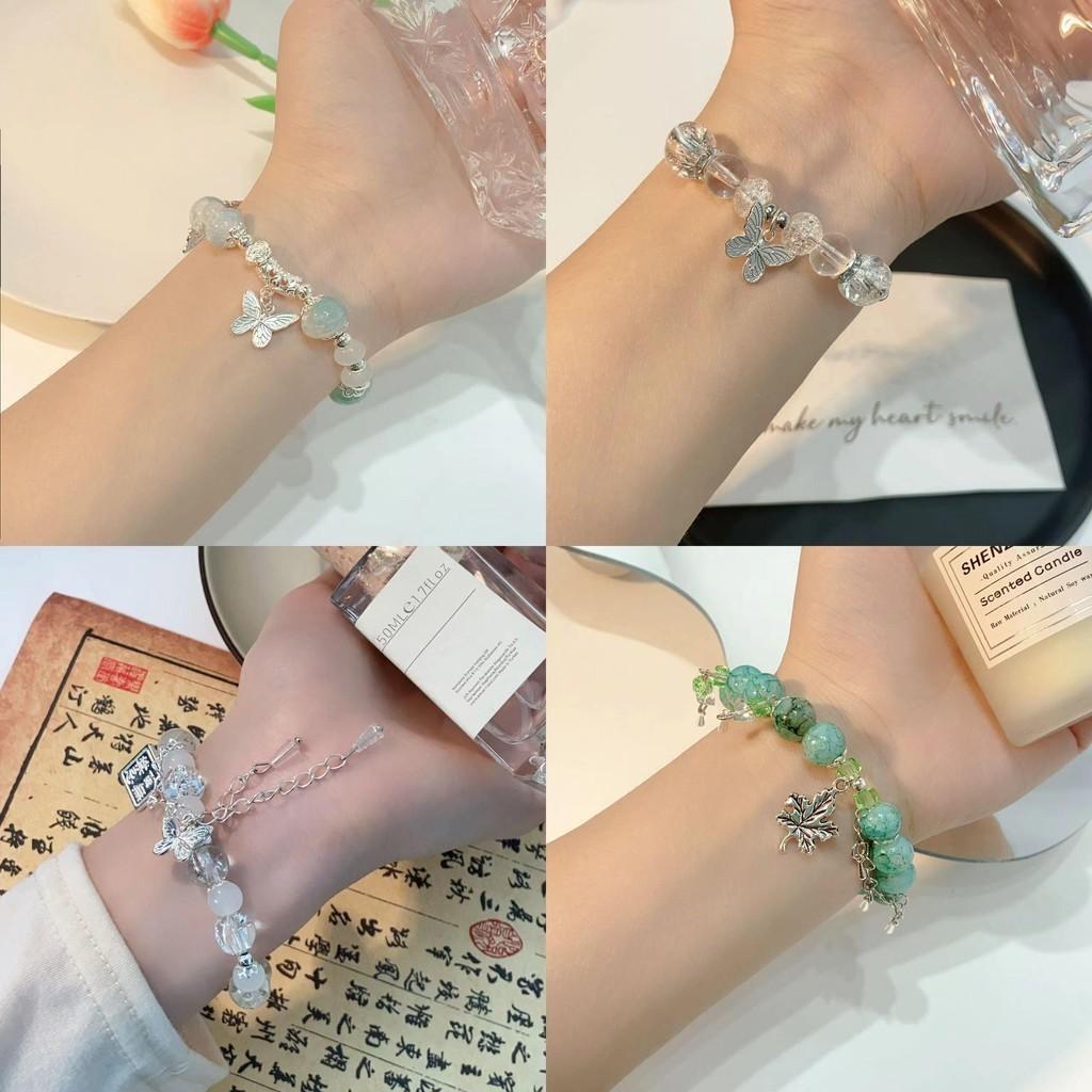 Gradient Elegant Blue Gemstone Butterfly Bracelet For Women Luxurious Summer Jewelry