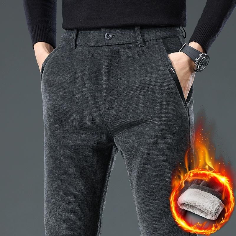 

Зимние теплые вельветовые брюки мужские эластичные толстые эластичные брюки на талии из пуха брюки мужская одежда 28