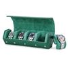 Contatti famiglia orologio rotolo 4 orologi esagonale custodia retrò scatola portaoggetti in vera pelle interno in velluto di alta qualità metallo gomma portatile viaggio