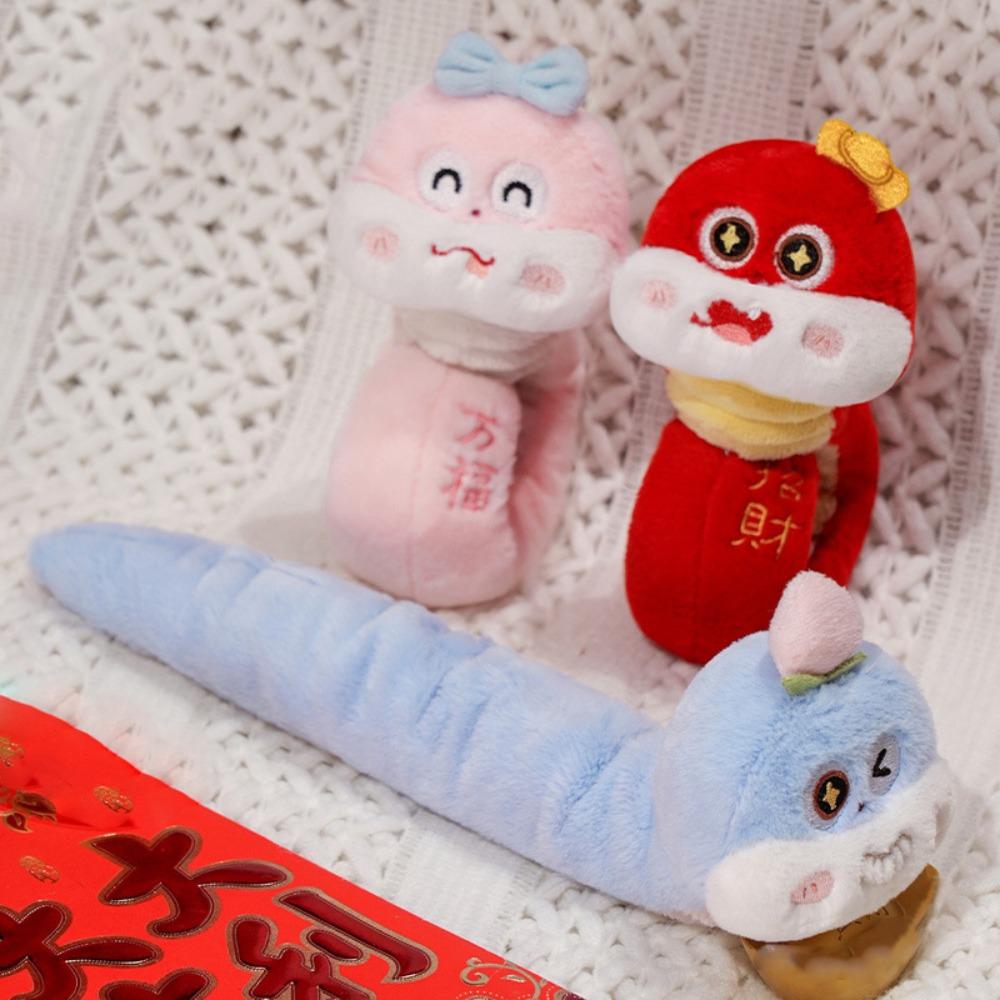 Wrist Style Snake Slap Snap Doll Toy Mascots New Year Plush Hand Ring Children