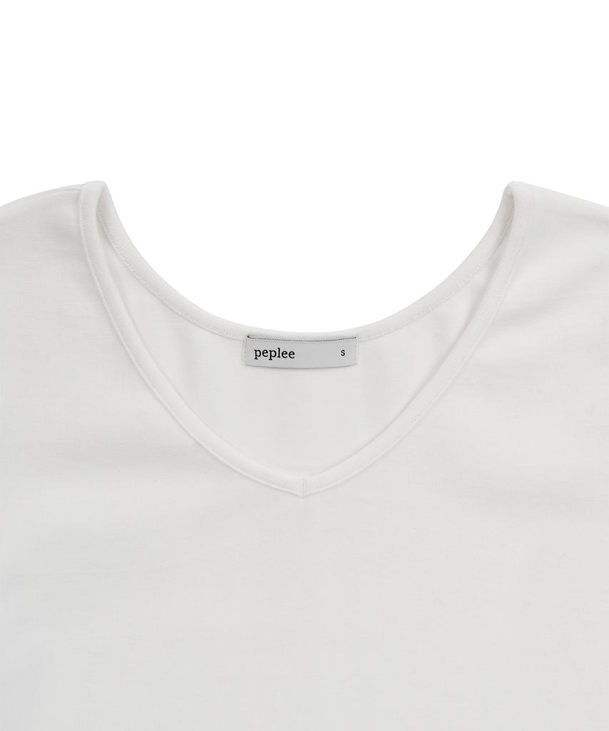 Pepeulli V-Neck 3/4 Sleeve Tee (White)