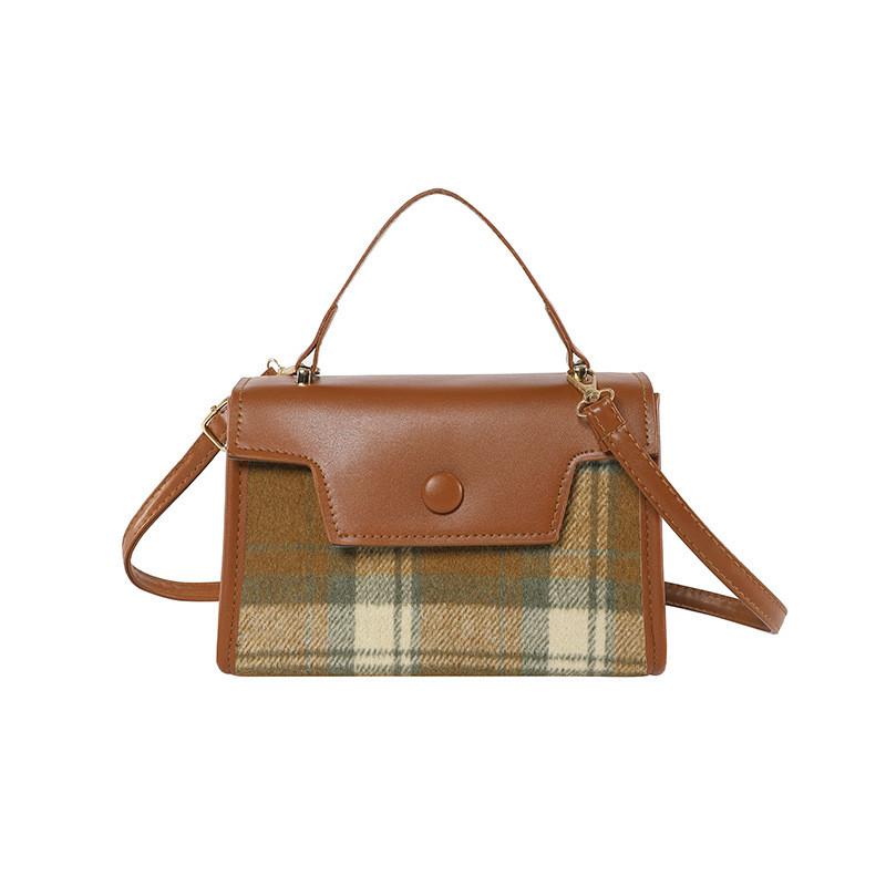 

Stylish Urban Minimalist Pu Leather Small Square Crossbody Bag Ideal For Fall 2024 коричневий