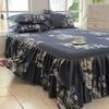 Ruffle Skirt Bedspread Home Textile Printed Bed Skirt Bedroom Coverlets Bedspreads Sheets Dust Cover Bedding 3PCS/Set
