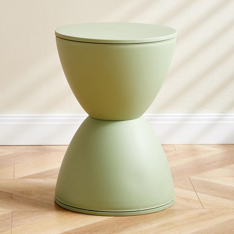 Hourglass Round Stool, Shoe Changing Stool - Colorful Geometric Aesthetics Design, Suitable for Modern Style Home Decor